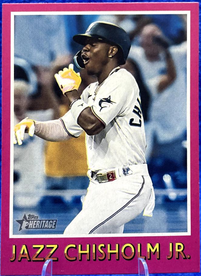 Jazz Chisholm Jr. #75BS-13 Baseball Cards 2024 Topps Heritage Mini Sensation