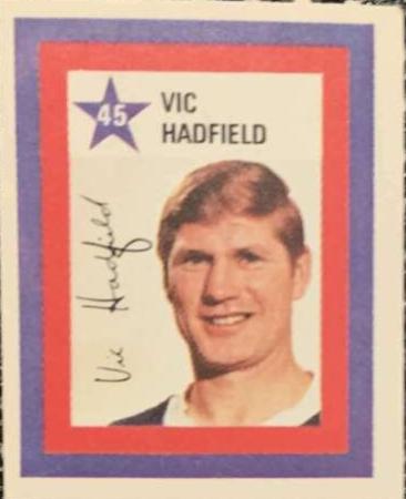 Vic Hadfield #45 Hockey Cards 1970 Colgate Stamps