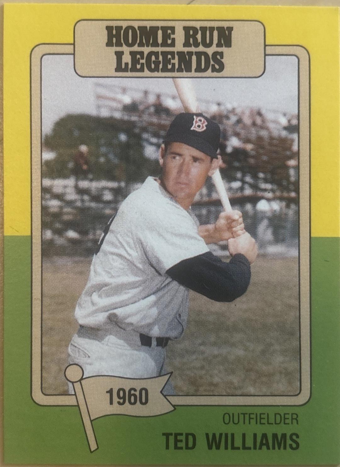 Ted Williams #8 1986 Big League Chew Home Run Legends Baseball