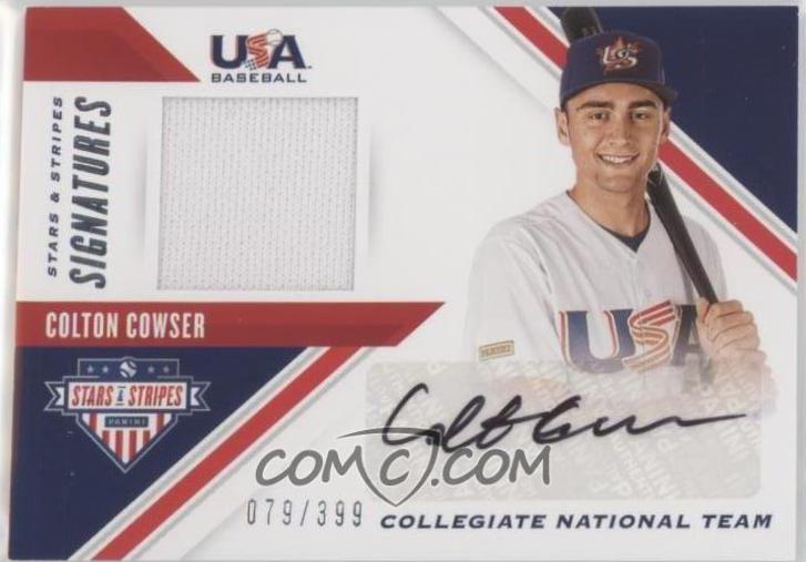 Colton Cowser #SSS-CC Baseball Cards 2020 Panini Stars & Stripes USA Signatures