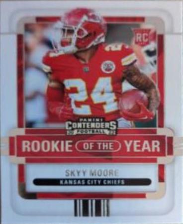 Skyy Moore #ROY-SMO Football Cards 2022 Panini Contenders Rookie of the Year