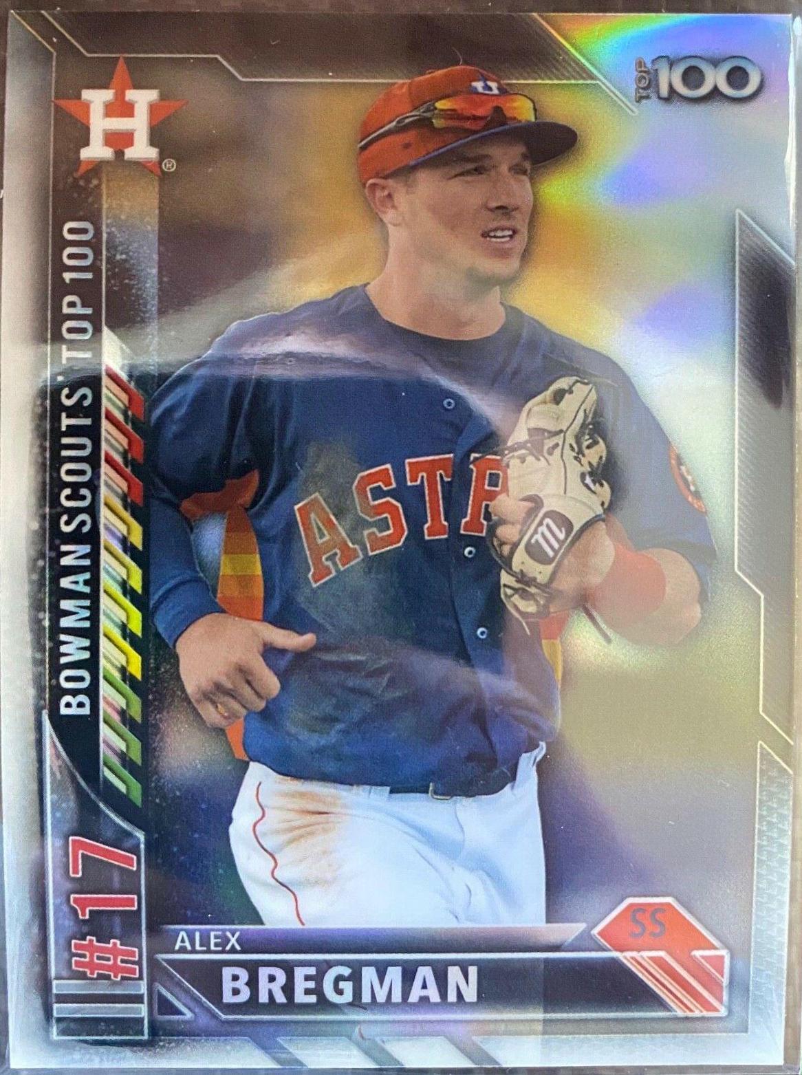 Alex Bregman #BTP-17 Baseball Cards 2016 Bowman Scouts' Top 100