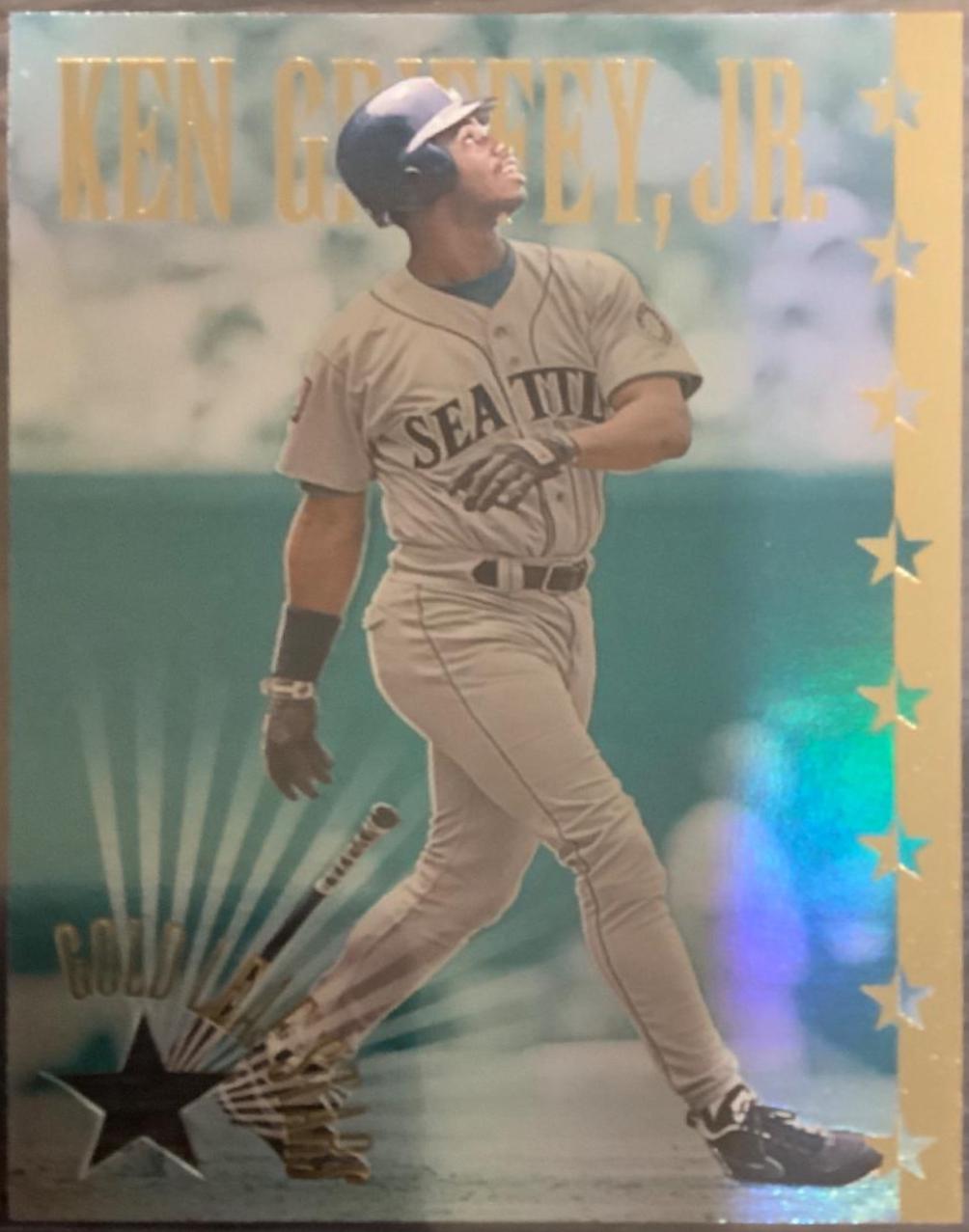 Ken Griffey Jr #4 Baseball Cards 1995 Leaf Gold Stars