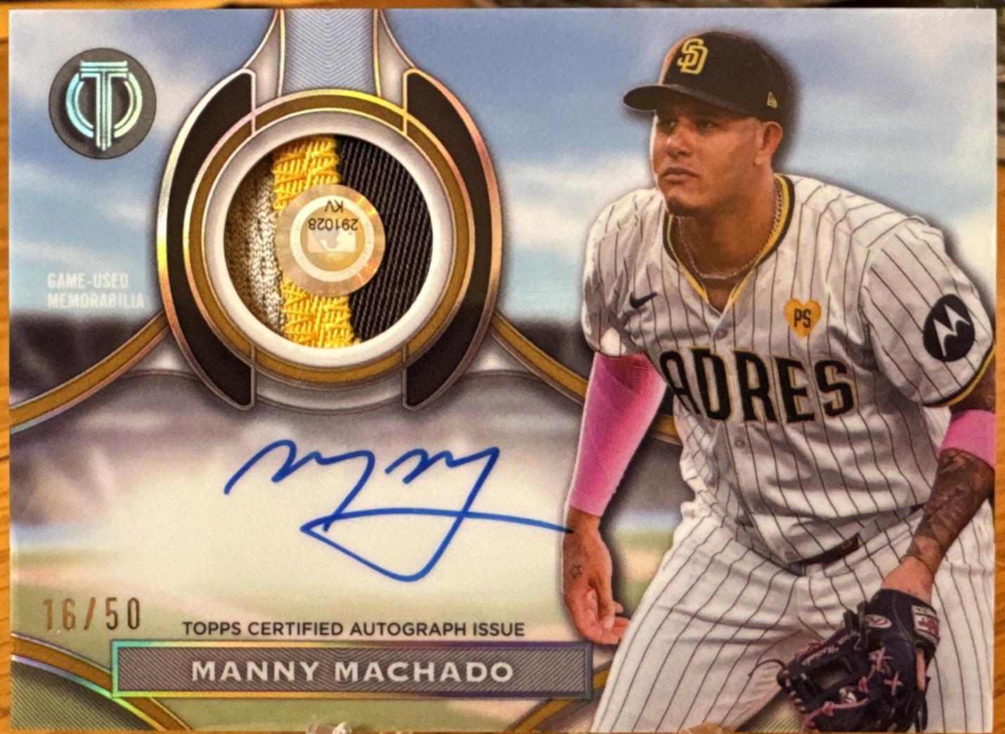 Manny Machado #APA-MM Baseball Cards 2025 Topps Tribute Autograph Patch