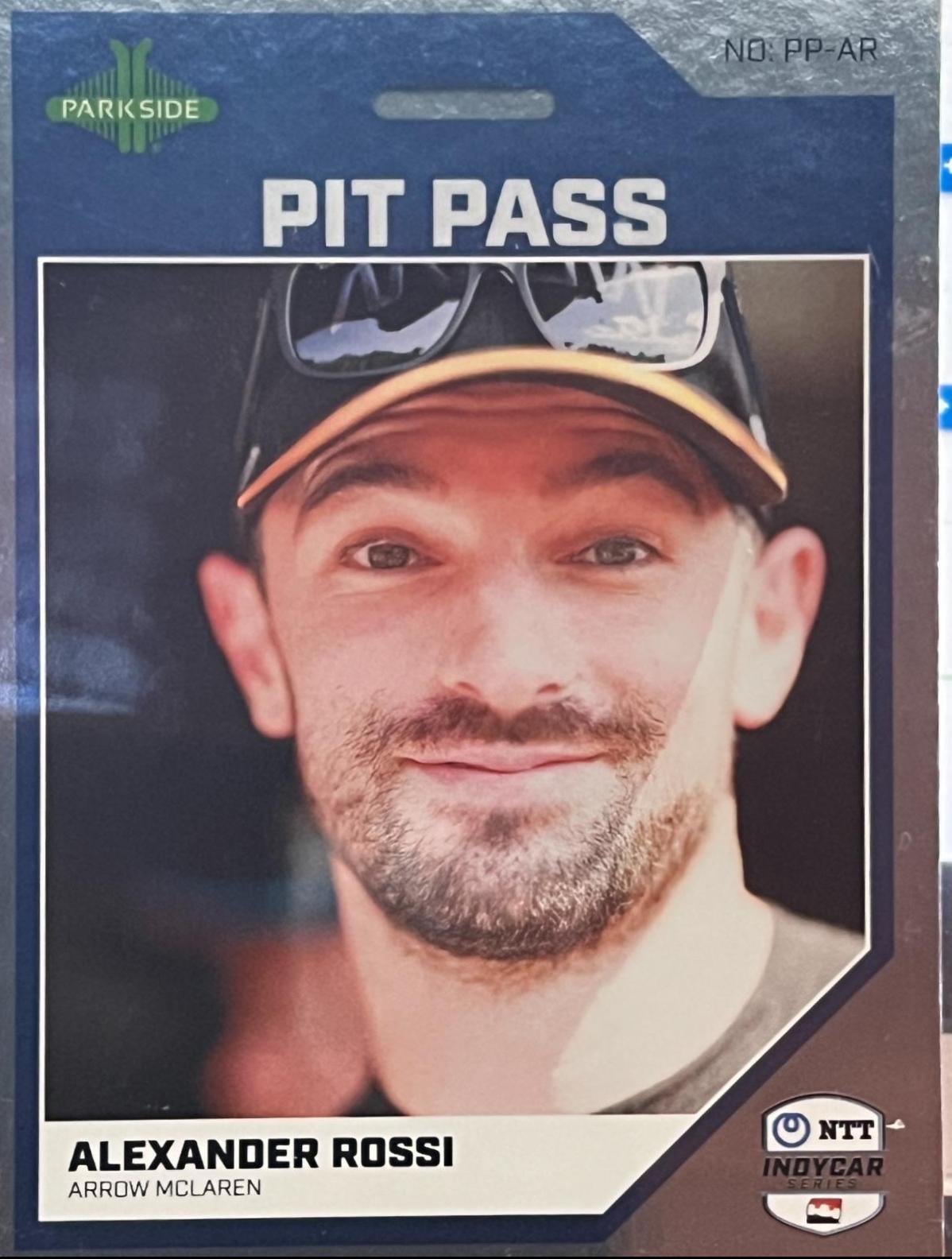 Alexander Rossi #PP-AR Racing Cards 2024 Parkside NTT IndyCar Pit Pass