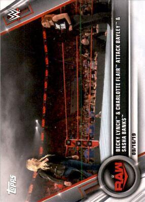 Becky Lynch & Charlotte Flair Attack Bayley & Sasha Banks #85 Wrestling Cards 2020 Topps WWE Women's Division