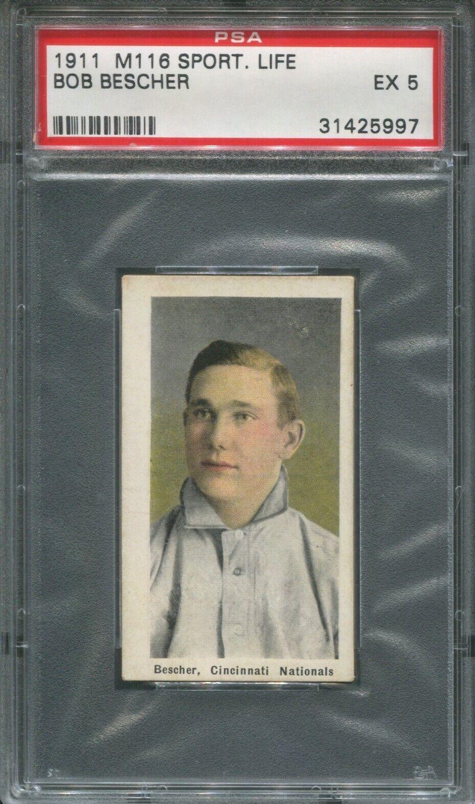 Bob Bescher Baseball Cards 1911 M116 Sporting Life