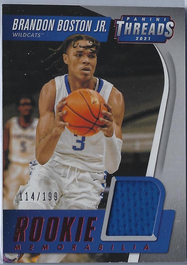 Brandon Bostron JR #TRM-BB 2021 Panini Chronicles Draft Picks Threads Rookie Memorabilia Basketball