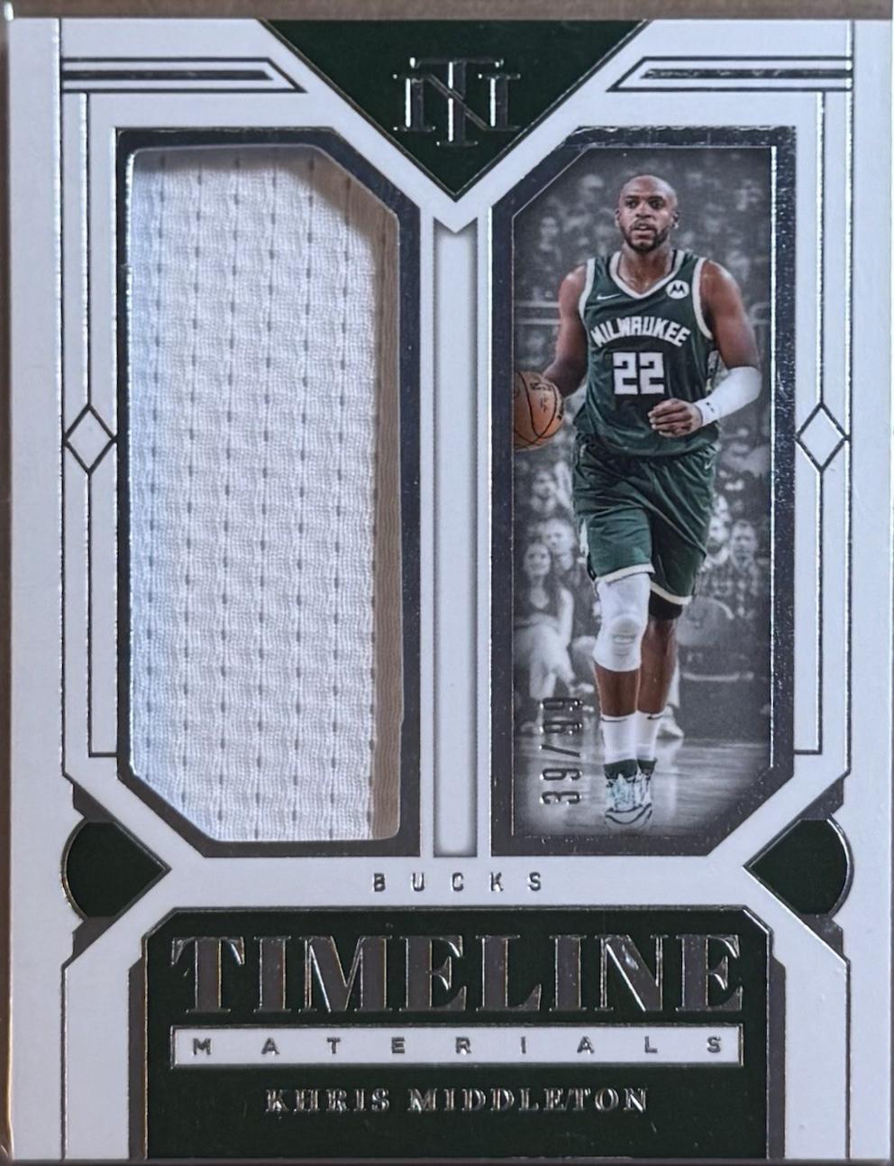 Khris Middleton #TM-MID Basketball Cards 2023 Panini National Treasures Timeline Materials