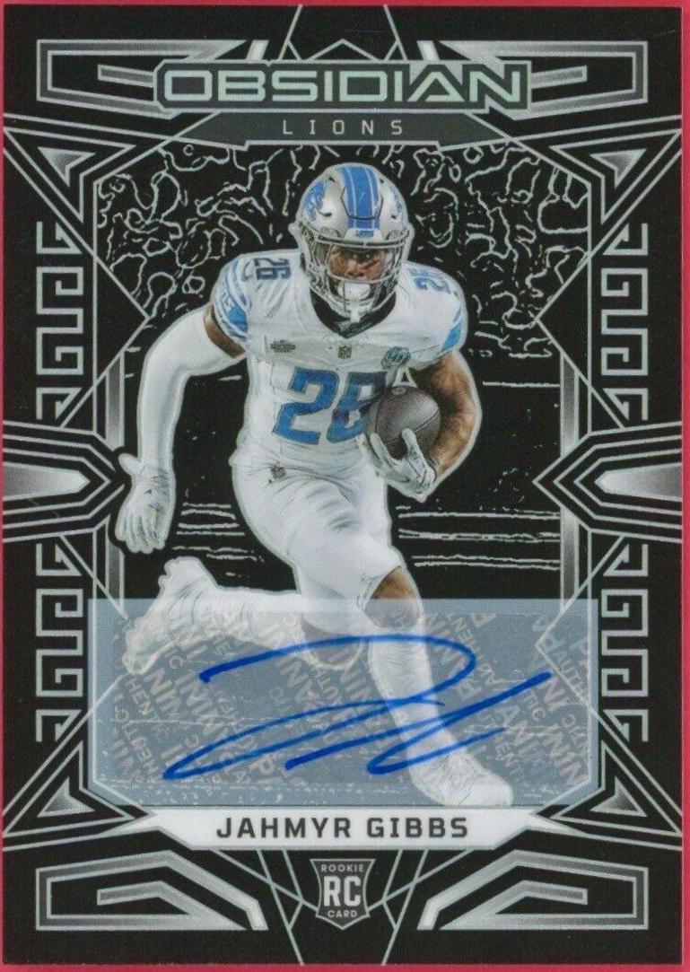 Jahmyr Gibbs #128 Football Cards 2023 Panini Obsidian Signature