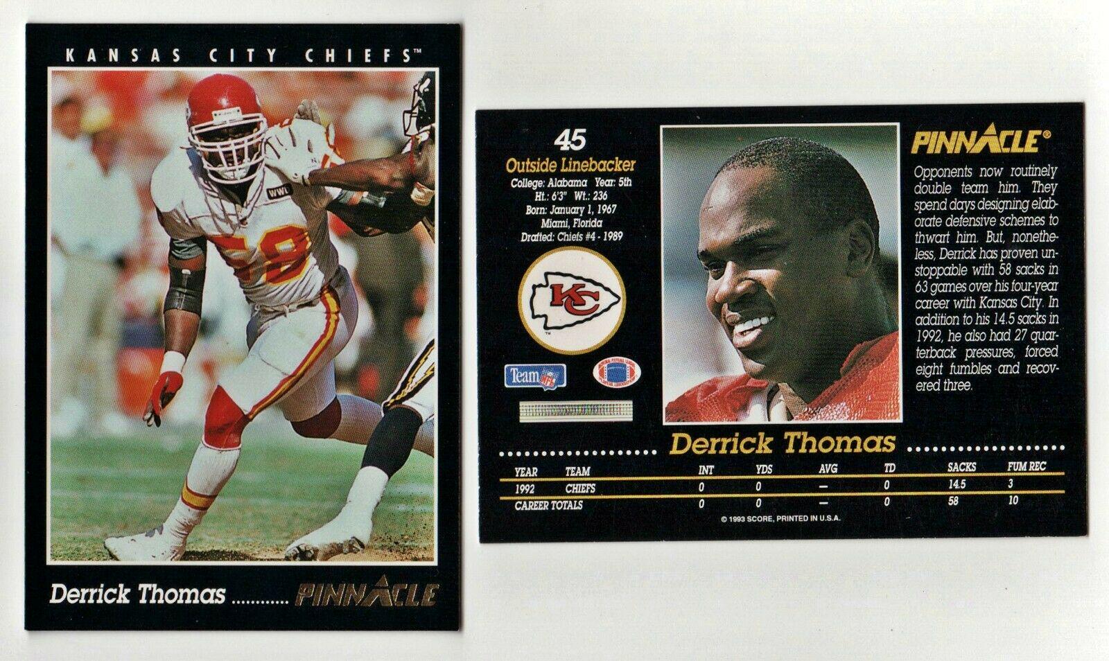 Derrick Thomas #45 Football Cards 1993 Pinnacle