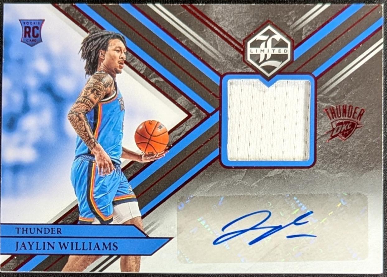 Jaylin Williams #LRJ-JWS 2022-23 Panini Chronicles Basketball Limited Rookie Jersey Autographs