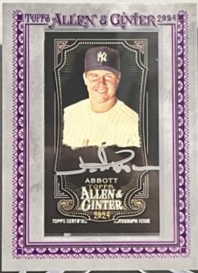 Jim Abbott #MA-JAB Baseball Cards 2024 Topps Allen & Ginter X Framed Mini Autograph