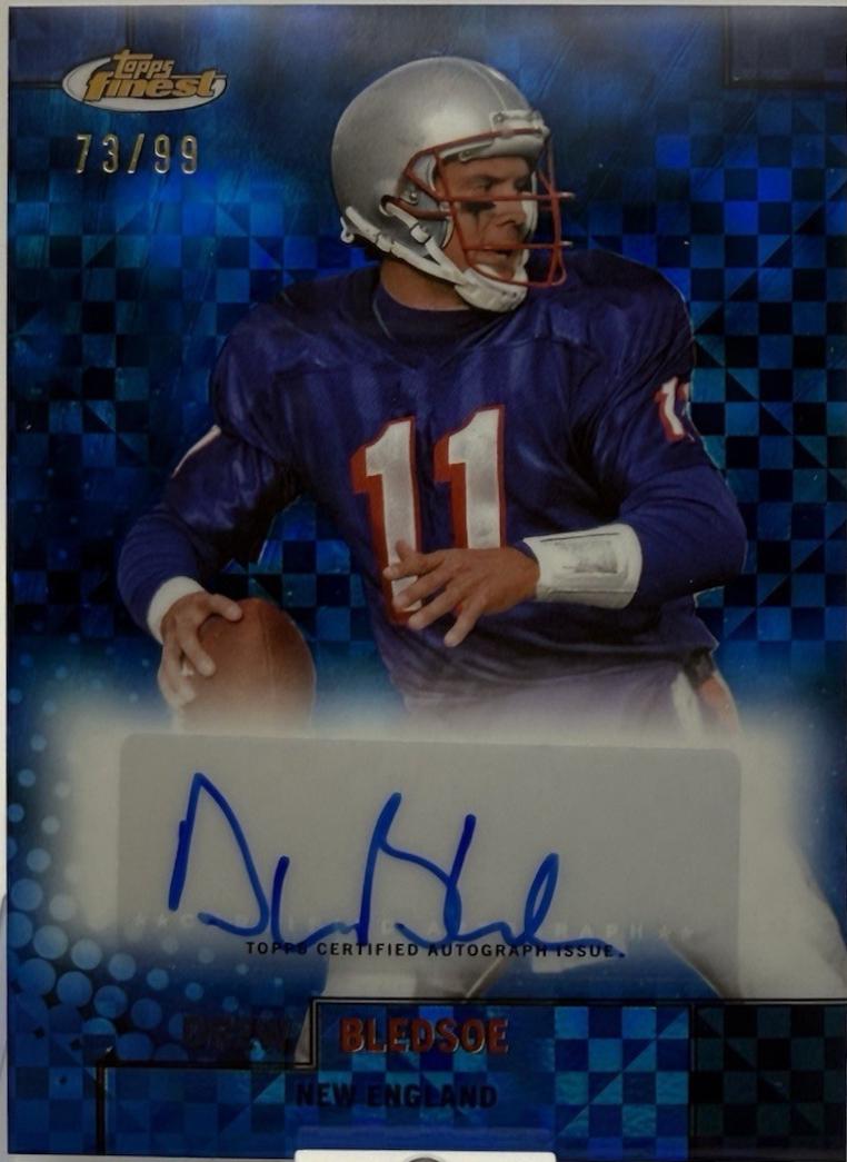 Drew Bledsoe [Blue Checkerboard Refractor] #FBA-DB