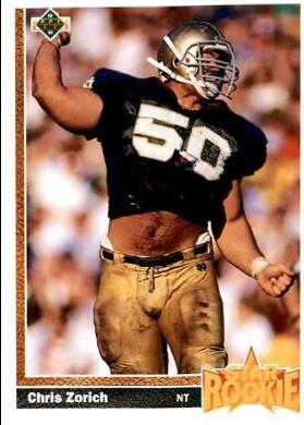 Chris Zorich #10 Football Cards 1991 Upper Deck