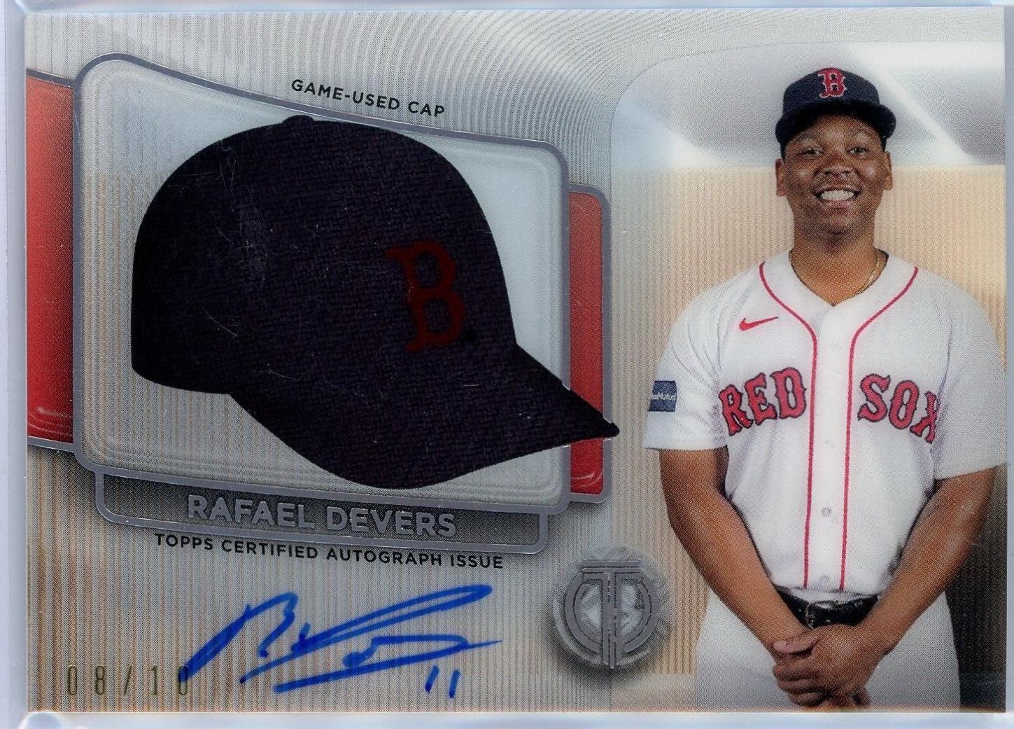 Rafael Devers #TOTC-RD Baseball Cards 2024 Topps Tribute Tip of the Cap Autograph Relic