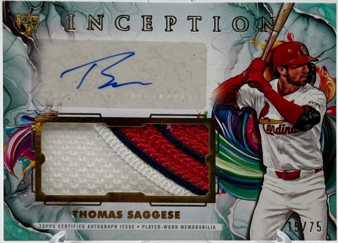 Thomas Saggese #IAPC-TSA 2025 Topps Inception Autographed Patch Baseball