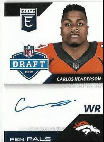 Carlos Henderson #PP-CH Football Cards 2017 Panini Donruss Elite Pen Pals Autographs