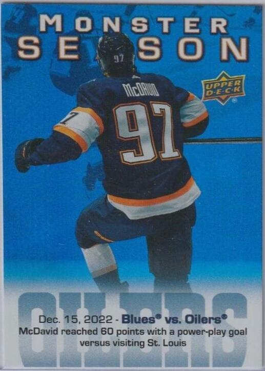 Connor McDavid #MS-31 Hockey Cards 2023 Upper Deck Monster Season