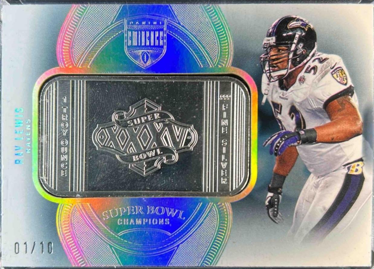 Ray Lewis #8 2024 Panini Eminence Super Bowl Champions Silver Bar Football