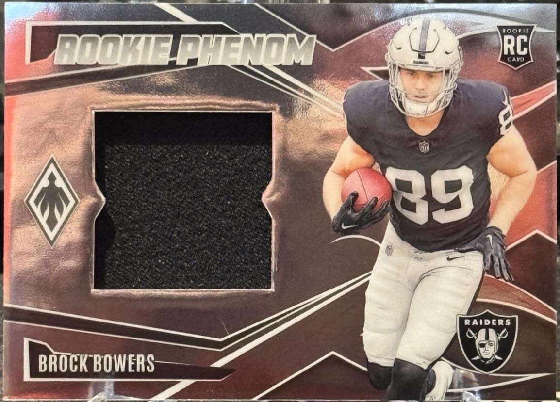 Brock Bowers #RPJ-BBS Football Cards 2024 Panini Phoenix Rookie Phenom Jersey