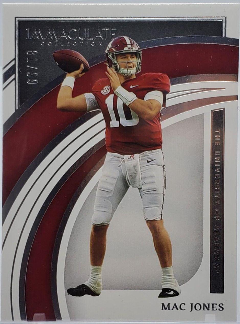 Mac Jones #5 Football Cards 2022 Panini Immaculate Collegiate