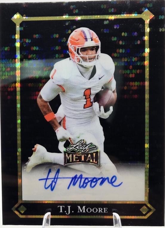 T.J. Moore #92L-TJM 2025 Leaf Metal 92 Lgr Autograph Football