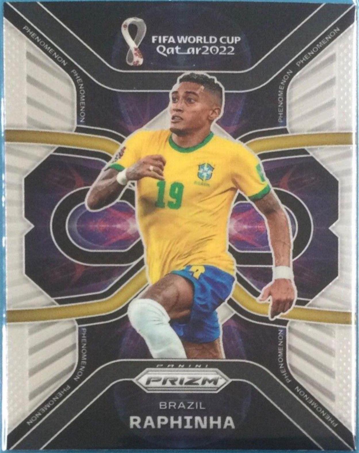 Raphinha #7 Soccer Cards 2022 Panini Prizm World Cup Phenomenon