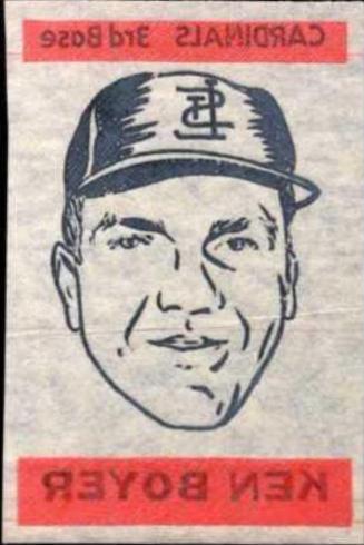Ken Boyer Baseball Cards 1965 Topps Transfers