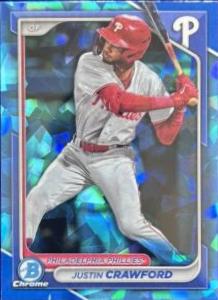 Justin Crawford #BCP-17 Baseball Cards 2024 Bowman Chrome Prospects Sapphire