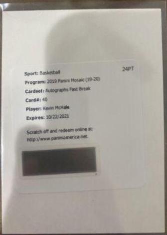 Kevin McHale #FB-KMC Basketball Cards 2019 Panini Mosaic Autographs Fast Break