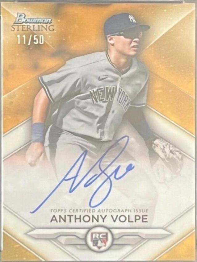 Anthony Volpe #RA-AV Baseball Cards 2023 Bowman Sterling Rookie Autographs