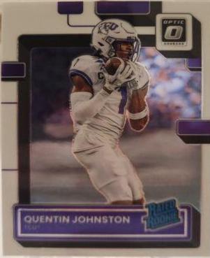 Quentin Johnston #10 Football Cards 2023 Panini Chronicles Draft Picks Donruss Optic Rated Rookie