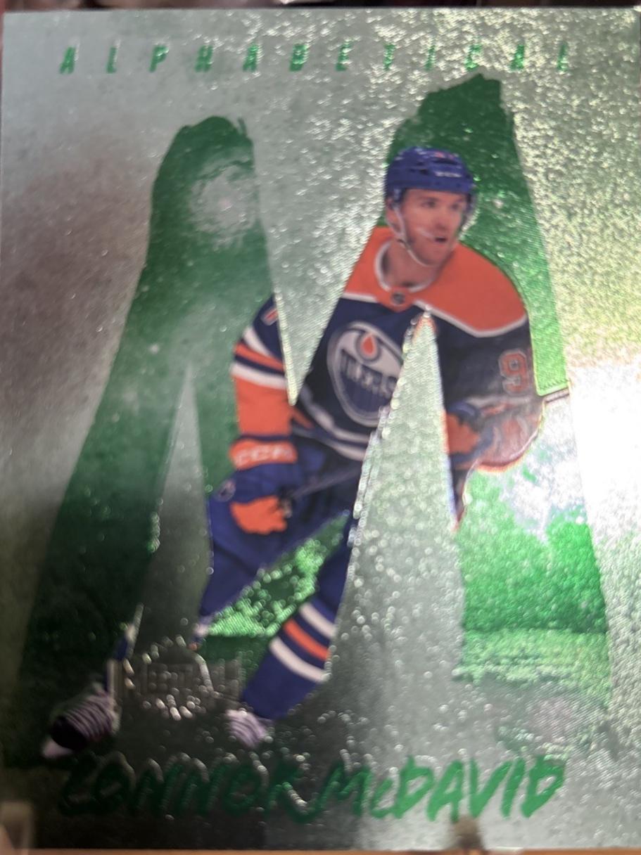 Connor McDavid #A-13 Hockey Cards 2024 SkyBox Metal Universe Alphabetical