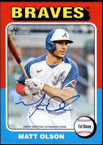 Matt Olson #ROA-MO 2024 Topps Heritage Baseball Real One Autograph