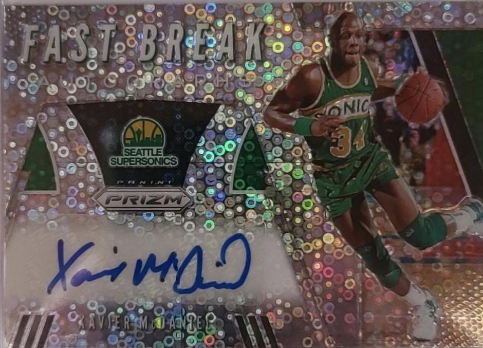 Xavier McDaniels #FB-XMD Basketball Cards 2019 Panini Prizm Fast Break Autographs
