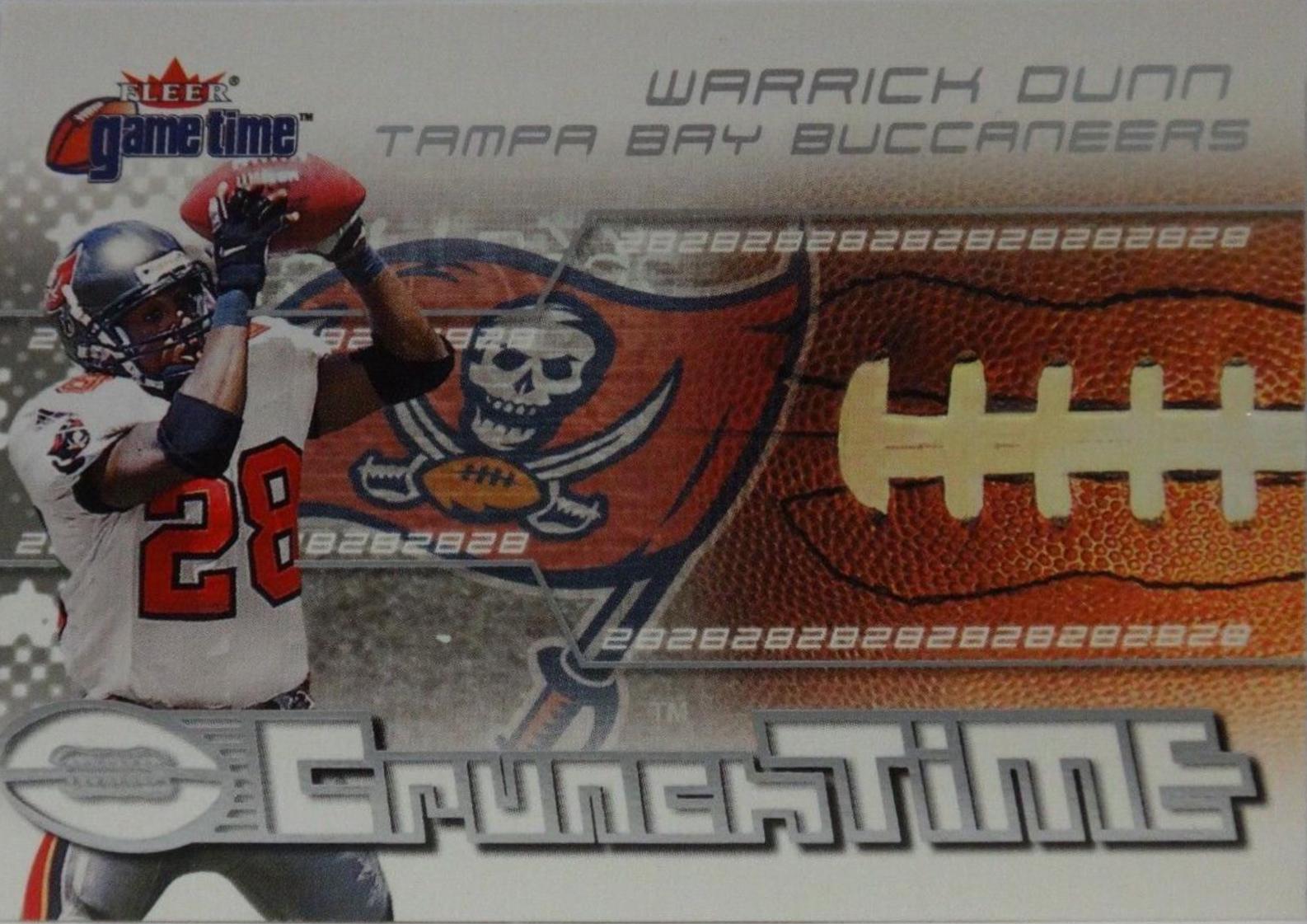 Warrick Dunn #4CT Football Cards 2001 Fleer Game Time Crunch