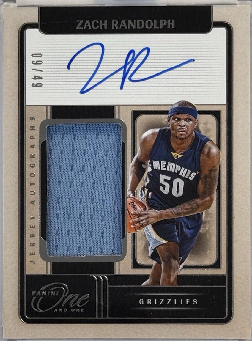 Zach Randolph #20 2024 Panini One And One Jersey Autograph Basketball