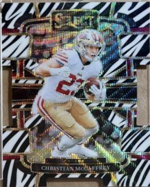Christian McCaffrey [Zebra Prizm Die-Cut] #88 Prices | 2023 Panini