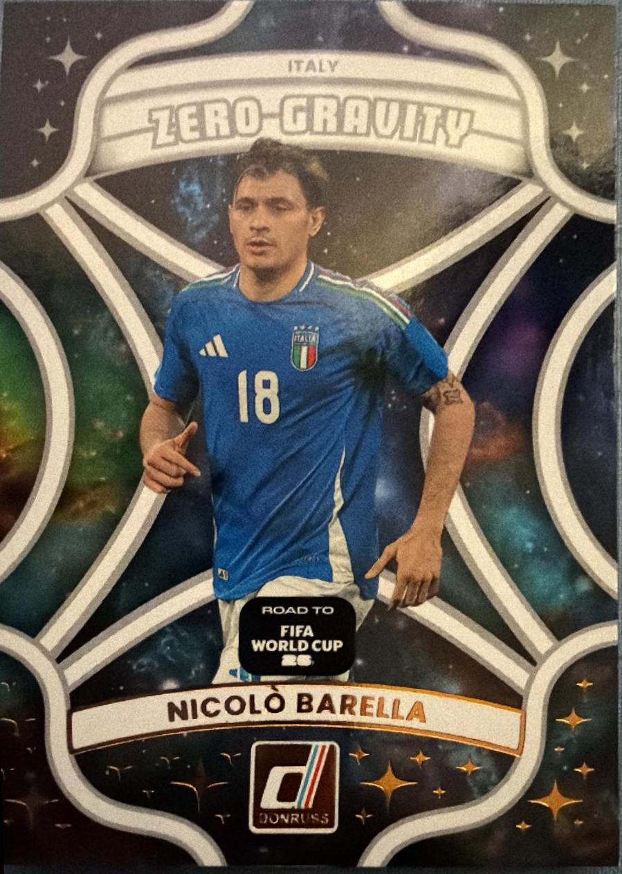 2025 Panini Donruss Road to FIFA Zero Gravity Nicolo Barella #19 card