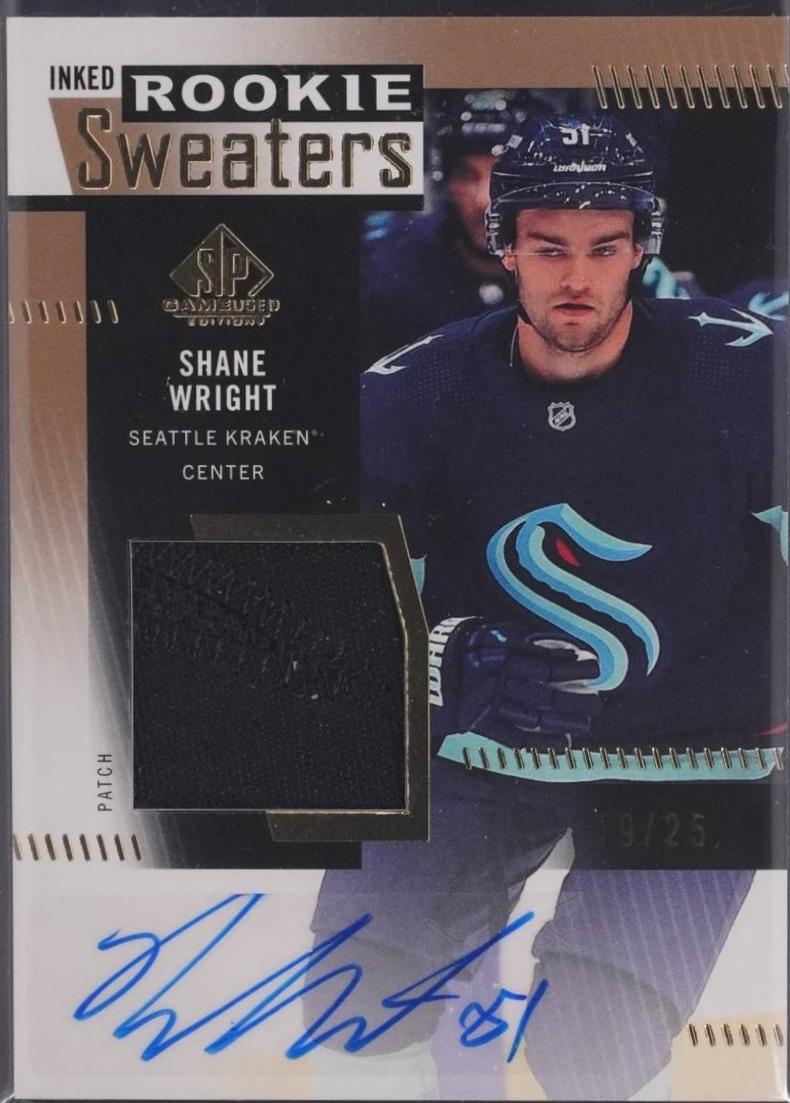 Shane Wright #RS-SW 2022 Sp Game Used Inked Rookie Sweaters Patch Hockey
