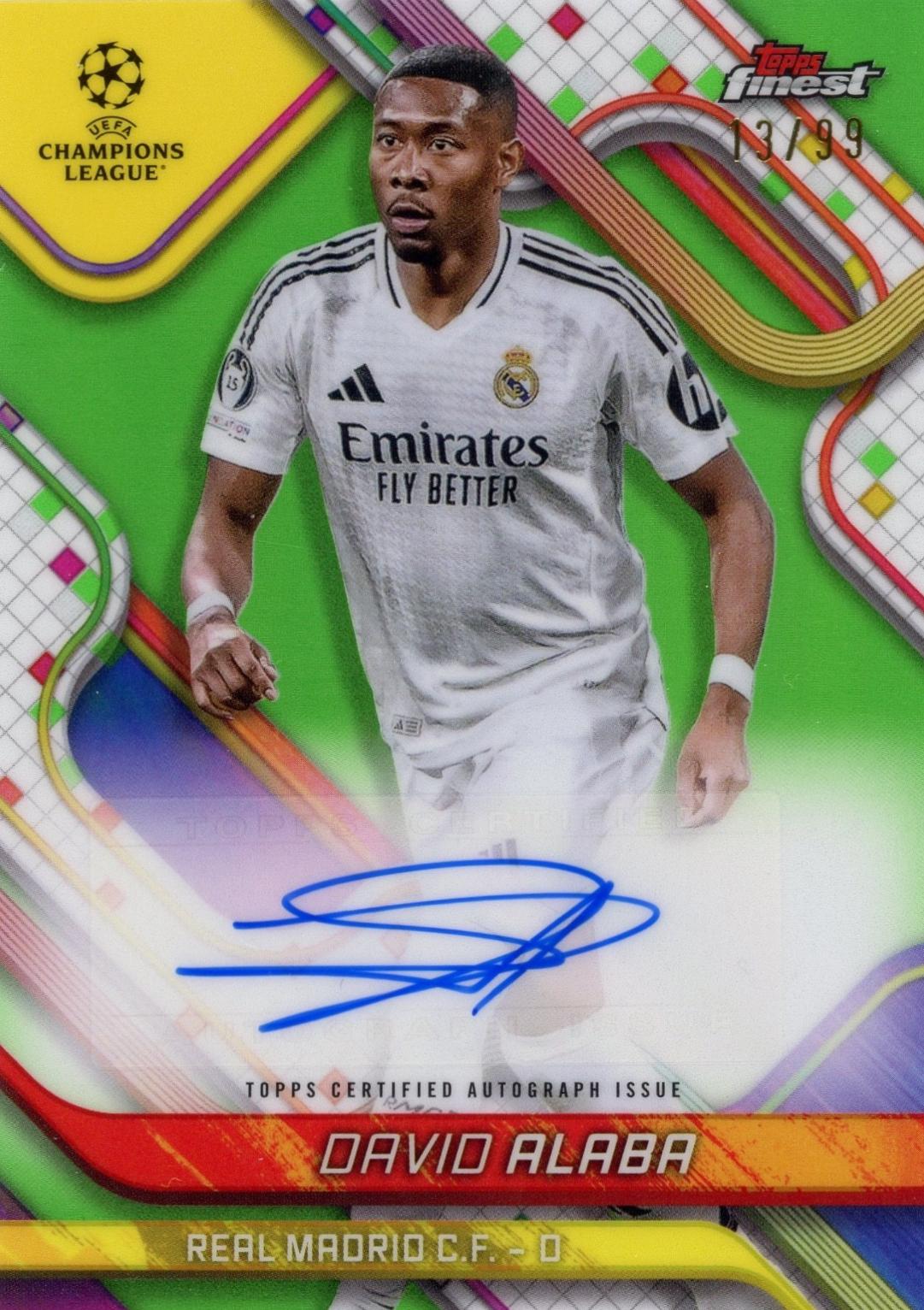 David Alaba [Neon Green Refractor] #BA-DA