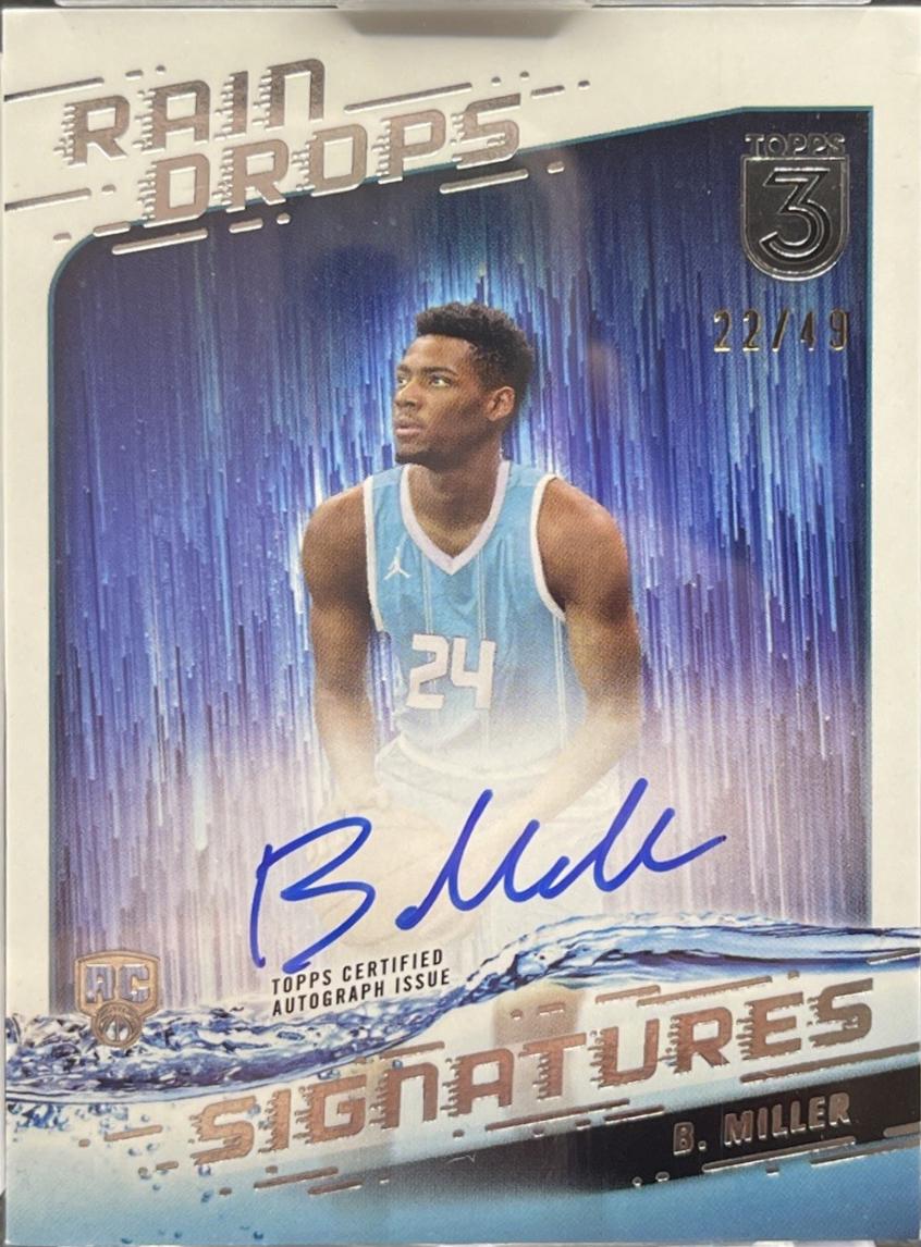 Brandon Miller #RS-BM Basketball Cards 2023 Topps Three Raindrops Signature