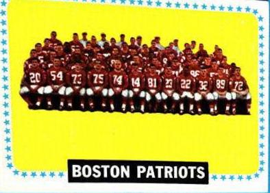 Boston Patriots #21 Football Cards 1964 Topps