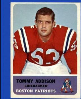 Tommy Addison #9 Football Cards 1962 Fleer