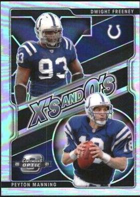 Dwight Freeney, Peyton Manning #XO-10 Football Cards 2021 Panini Contenders Optic Xs and Os