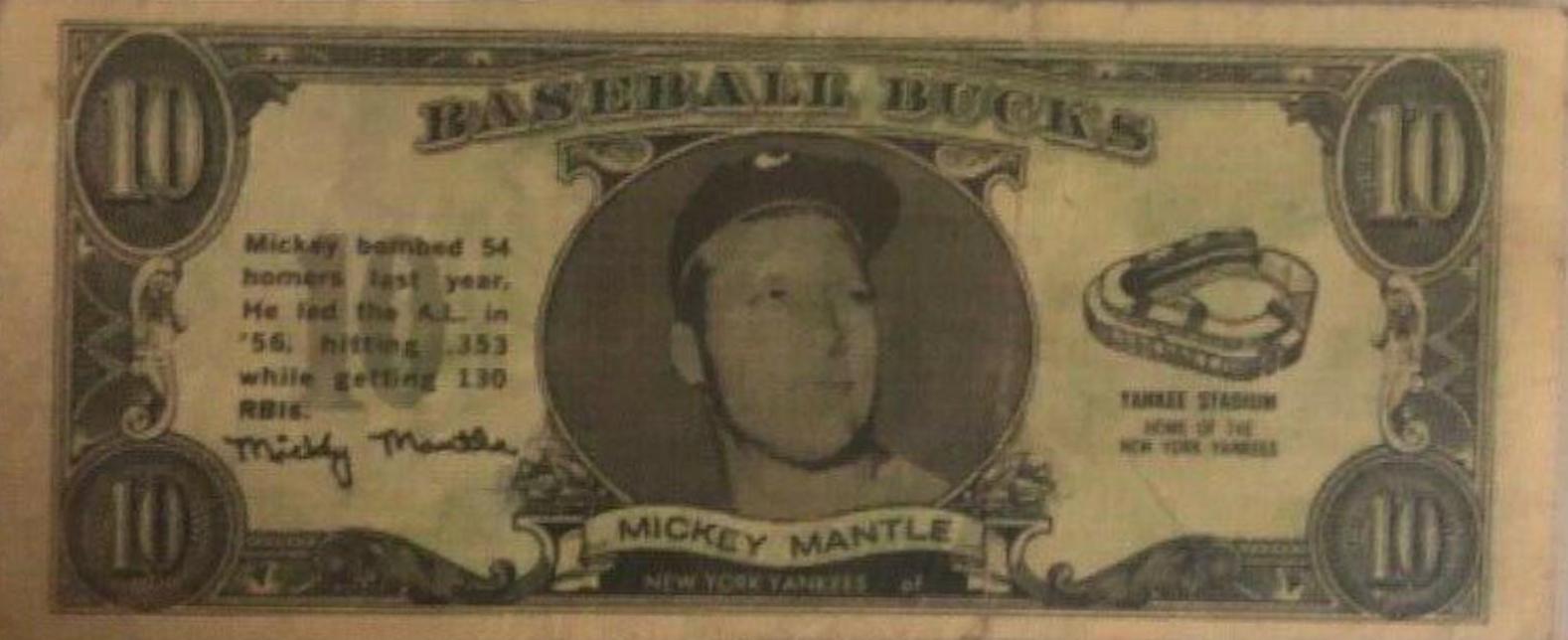 Mickey Mantle Baseball Cards 1962 Topps Bucks