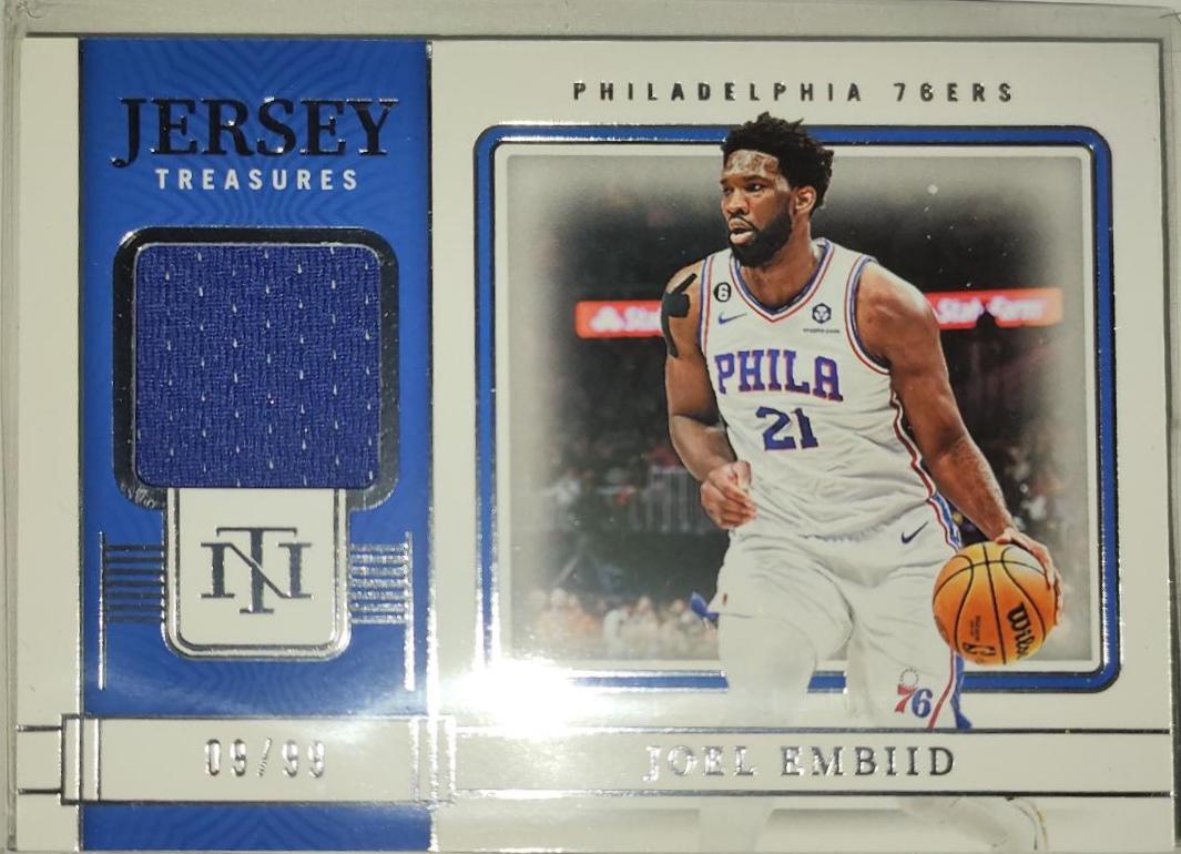 Joel Embiid #JT-IID Basketball Cards 2022 Panini National Treasures Jersey