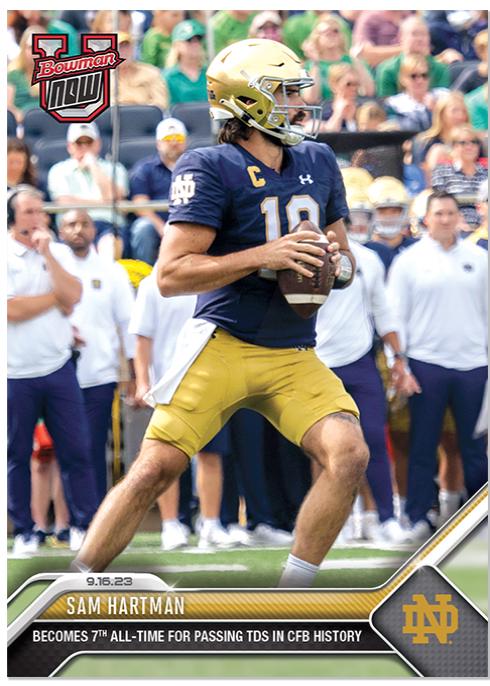 Sam Hartman #4 Football Cards 2023 Bowman U Now