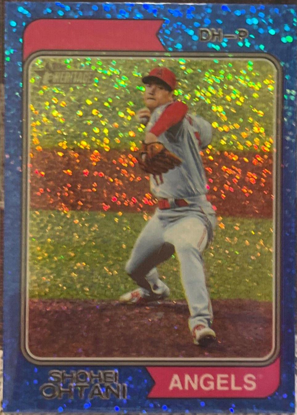 2023 Topps Heritage Shohei Ohtani [Chrome Blue Sparkle] #20 card